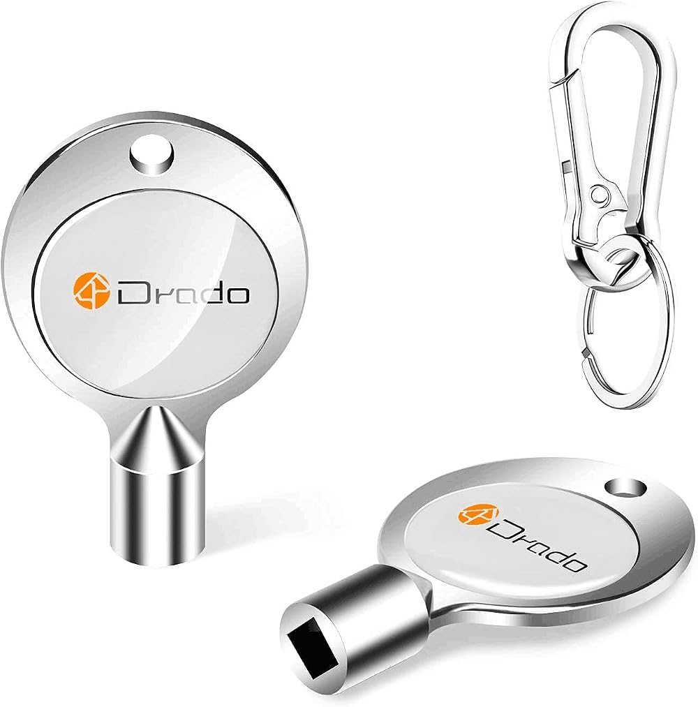 Drado 2pcs 5mm Radiator Bleed Keys Zinc Alloy Square Valve Vent Faucet Wrench