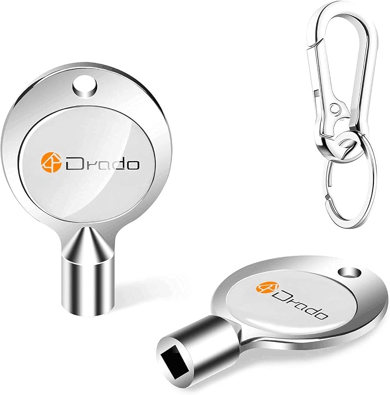 Drado 2pcs 5mm Radiator Bleed Keys Zinc Alloy Square Valve Vent Faucet Wrench