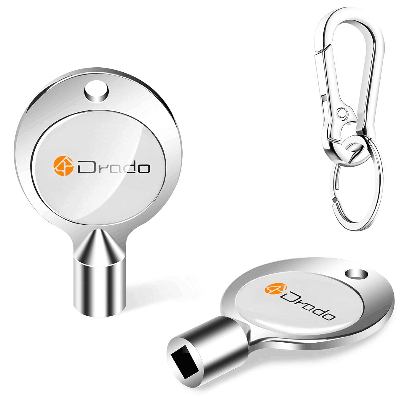 drado 2pcs 5mm Radiator Bleed Keys, Solid Radiator, Valve Clock Key with Keyring, Square Opening Keys, Radiator Valve Vent Key for Screw Air Valve Faucet