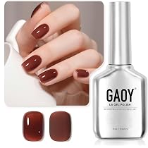 Amazon.com : GAOY Gel Nail Polish, 16ml 2 Colors Brown Nude Soak ...