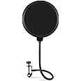 Microphone Pop Filter for Blue Yeti and Other Mic, LILALIWA 6 Inch Dual Layered Pop Wind Screen with Enhanced Flexible 360° G