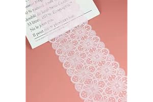 Feelmate 7in*5Yard Soft & Stretch White Lace Fabric Roll Runner for Wedding Clothes or DIY Craft Decoration
