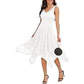 Meetjen Women's Lace Cocktail Party Dress 2026 Handkerchief Hem Bridesmaid Prom Formal Dresses for Wedding Guest