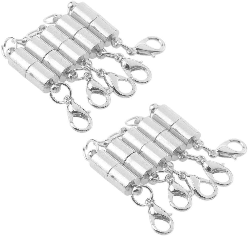 gotyou 5 Pcs Silver Color Magnetic Jewelry Clasps,Jewelry Necklace Bracelet Connector Accessories DIY