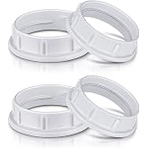 Light Socket Shade Rings,Aluminum Threaded Socket Ring for Medium Base E26 Sockets,Retaining Rings for Glass Lamp Shades Light Fixtures (4-Pack White Color/For Thread Diameter 1-1/2 Inches)