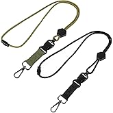 Sorcristy 2 Pack Breakaway Neck Lanyard for ID Badges, 23" Heavy Duty Round Cord Lanyard with Safety Breakaway Buckle, Adjustable Black Key Lanyards with Metal Hook for ID Card and Keys
