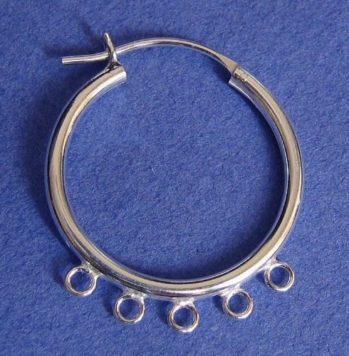 2 pcs Sterling Silver Hoop Chandelier Earrings 25mm/Findings/Bright