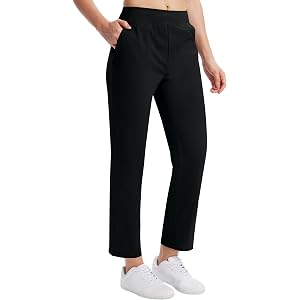 yuyangdpb Women's Slim Fit Stretch Golf Ankle Pants 25/27/29 Inseam | High Waist Straight Leg Dress Pants, Breathable & Light