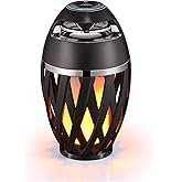 JinXiHua Led Flame Speaker Bluetooth Speakers,Dancing Flames Outdoor Indoor Portable Bluetooth Speaker &Torch Atmosphere Light for Patio Porch Garden Home Backyard Decoration