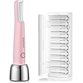 Galtxen Sonic Dermaplaning Tool for Women, Rechargeable Face Dermaplane Razor Sonic Edge Technology for Facial Hair, Exfoliating and Peach Fuzz, 10 Refill Blades Pink