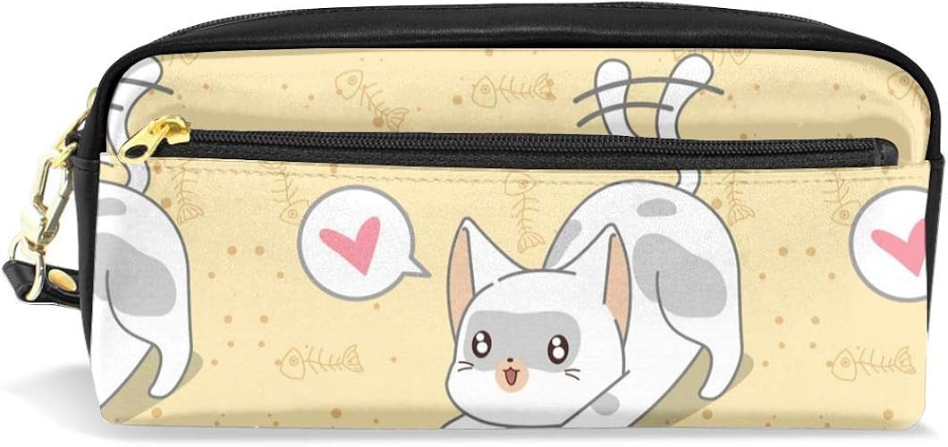 Amazon ペンケース 筆箱 筆入れ 大容量 可愛い 飼い猫柄 筆袋 文房具 筆記用具 シンプル 化粧品 小物収納 ギフト 男の子 高校生入学 進学 シューズ バッグ