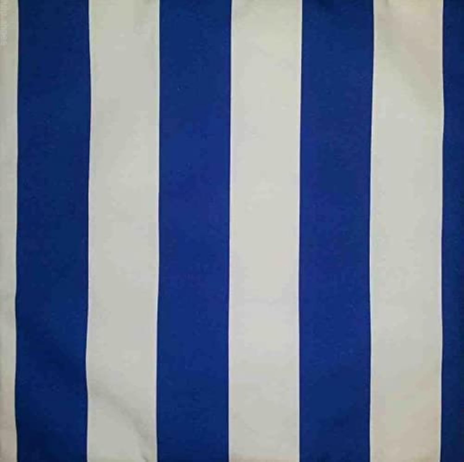LushFabric Sofia Striped Fabric - 4cm Wide White Stripes for Curtains Upholstery Home Decor Table Runner Material - 140cm Wide (1 Metre, Blue)