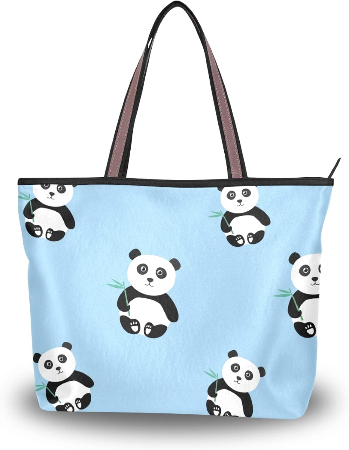 Pandas Pattern Purse Shopping Shoulder Bags Light Weight Strap for