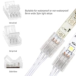 RGBZONE 3 Pin 8mm LED Connector Kit with 10pcs LED
