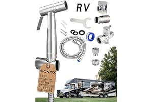 Rionox RV Handheld Bidet Sprayer Kit - Trailer, Motorhome, RV Bidet Sprayer, Adjustable Water Pressure Jet for Toilet, Easy Installation, Quality Internals, Leakproof Design, Quality Stainless Steel