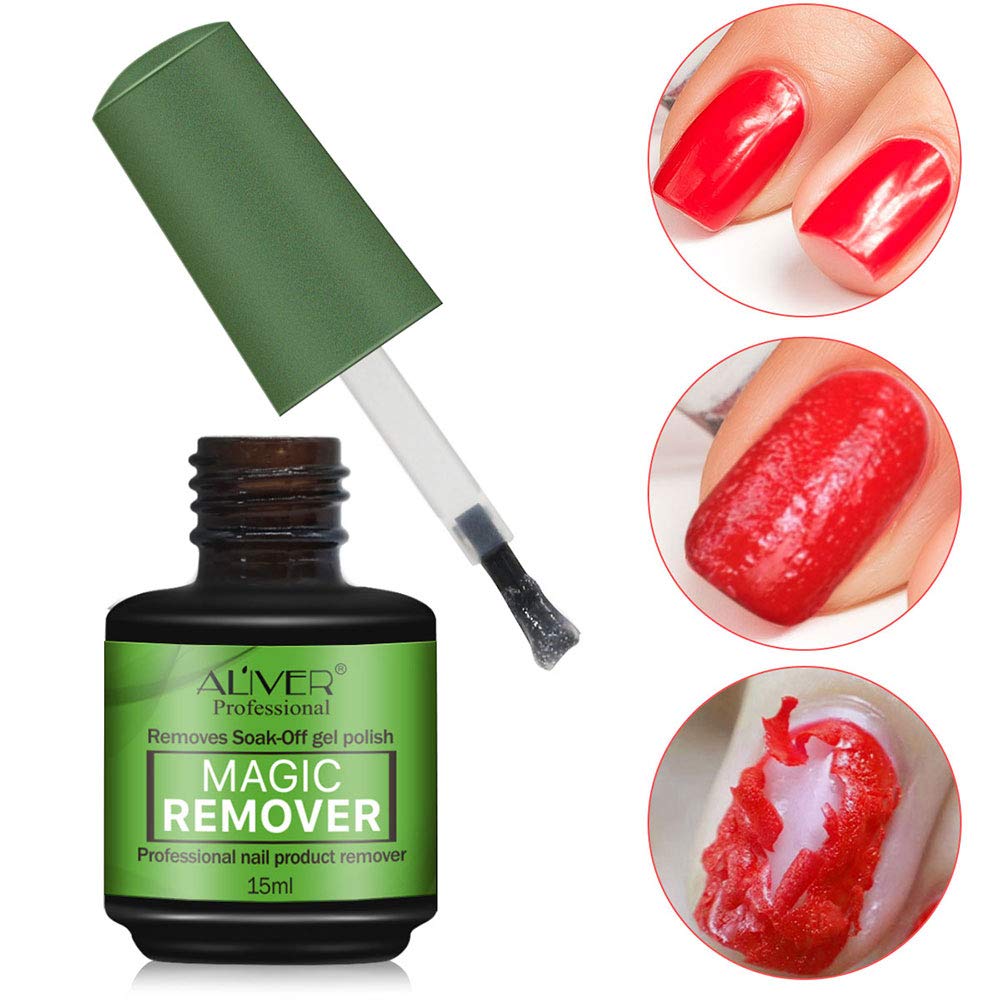 2Pack Magic Nail Polish Remover, Professional Easily & Quickly Removes Soak-Off Gel Nail Polish in 3-5 Minutes, Don't Hurt Nails : Beauty