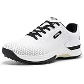 FitVille Wide & Extra Wide Mens Golf Shoes Professional Outdoor Waterproof Spiked Golf Shoes for Men
