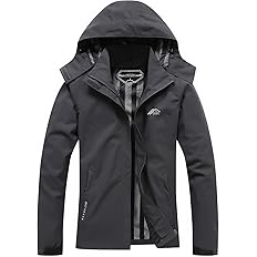 DECKTIN Women's Waterproof Raincoat Lightweight Rain Jacket Detachable Hood Travel Outdoor