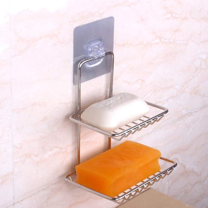Fancy® Stainless Steel Wall Hanging Soap Storage Rack for Kitchen