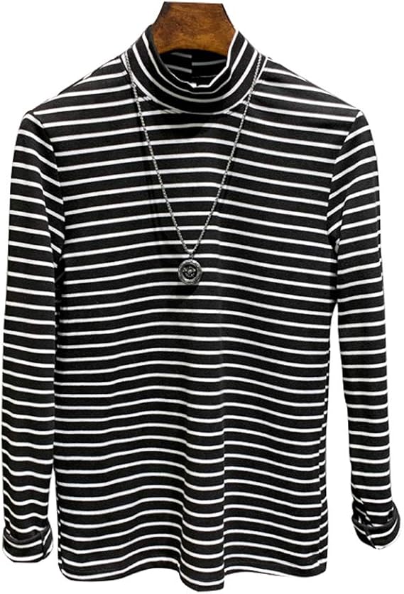 Amazon Yeplus 長袖tシャツ メンズ ボーダー タートルネック ハイネック カットソー 伸縮性あり 定番 春 秋 冬 ネックレス無し Tシャツ カットソー 通販