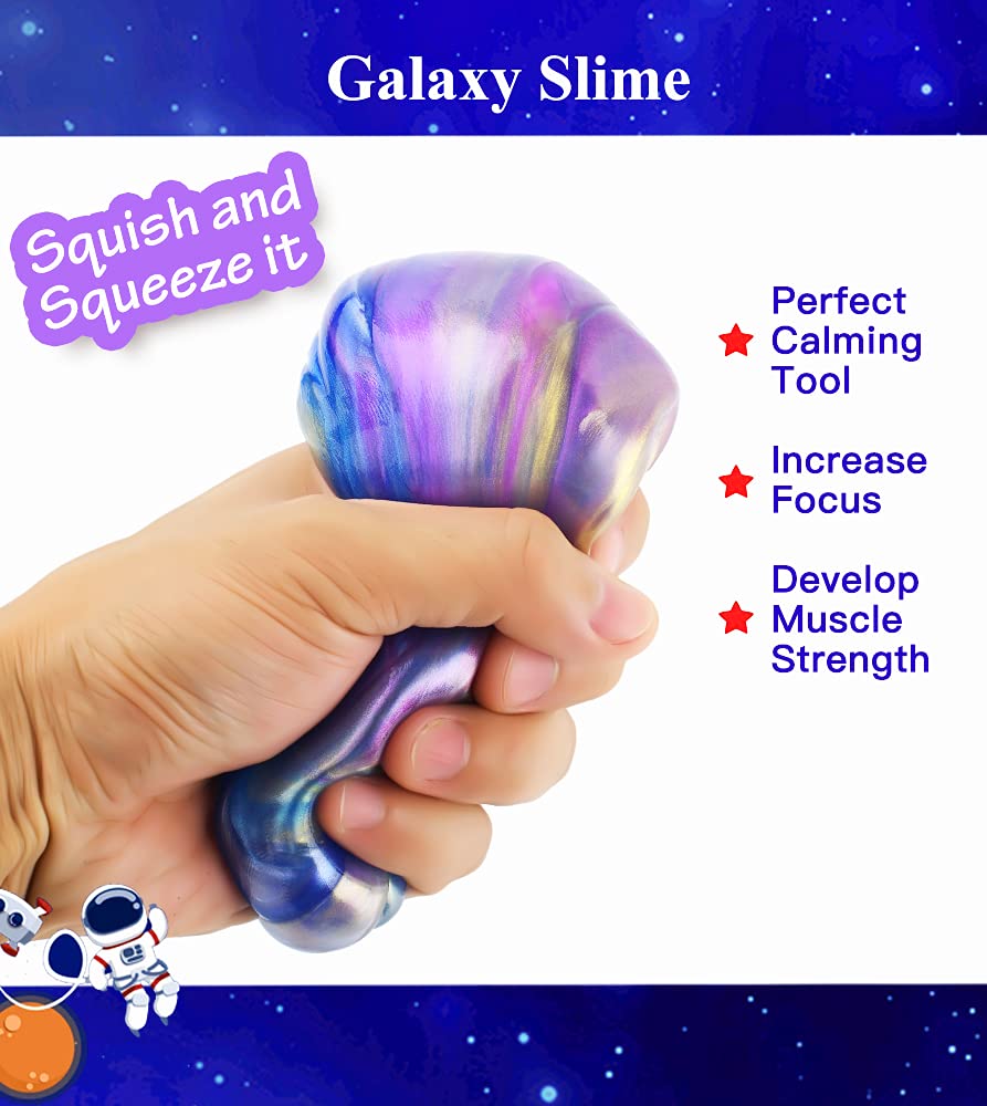 48 Packs Galaxy Putty Slime, Party Favor for Kids Girls & Boys, Adults, Non Sticky, Stress & Anxiety Relief, Wet, Super Soft Sludge Toy,Easter Basket Stuffers