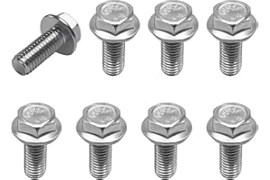 Suvnie 8 PCS Skid Plate Bolts, Stainless Steel 12mm Hex Head Auto Skid Plate Bolts, Car Top Front Skid Flange Bolts, Car Accessories Replacement High Compatibility for Most Cars