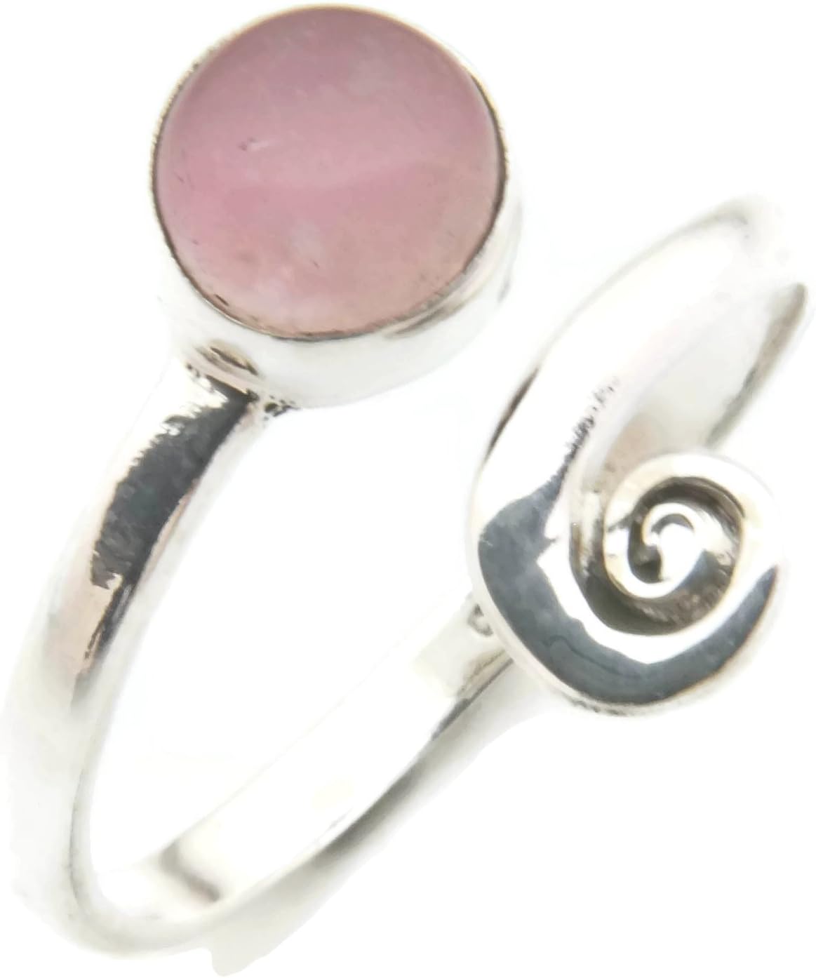 Ring 925 sterling silver rose quartz verstellbar (No: MRI 102)