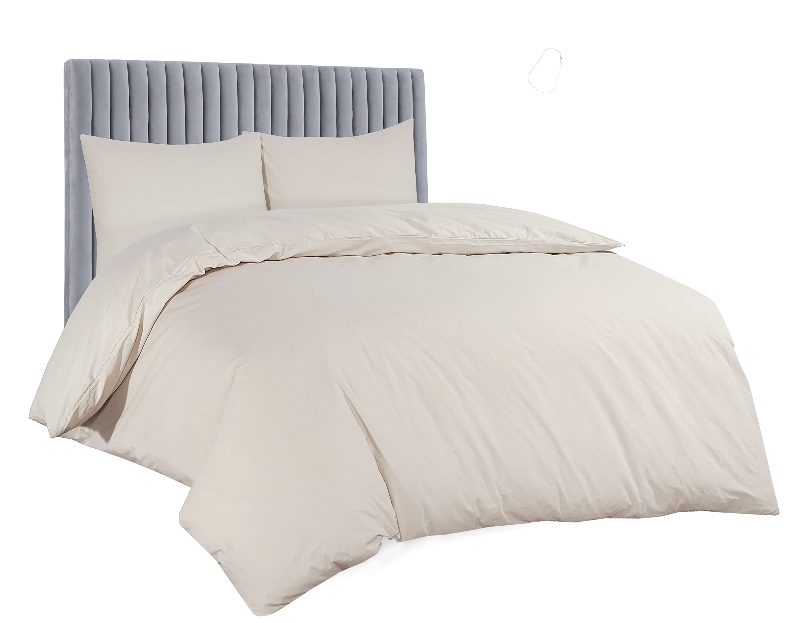 AATH COLLECTION Duvet Cover Bedding Set, Single, Double, King, Super King Size Egyptian Cotton Duvet Set with Pillow Cases. 100% Long Staple Soft Cotton Duvet Set with Easy Closure (Single, Mocha)