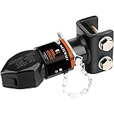 METOWARE 2" Channel-Mount Adjustable Trailer Coupler with Bolts and Nuts, Capacity 7000lbs, Black