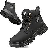 CORANSBER Womens Steel Toe Boots Lightweight Comfortable Fashion Safety Boots Composite Toe Industrial Construction Work Shoes Men