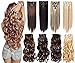 Black Friday Special Offer 7Pcs 16 Clips 20-24 Inch Thick Double Weft Full Head Clip in Hair Extensions Curly Straight Wavy Hairpiece 8 colors (24