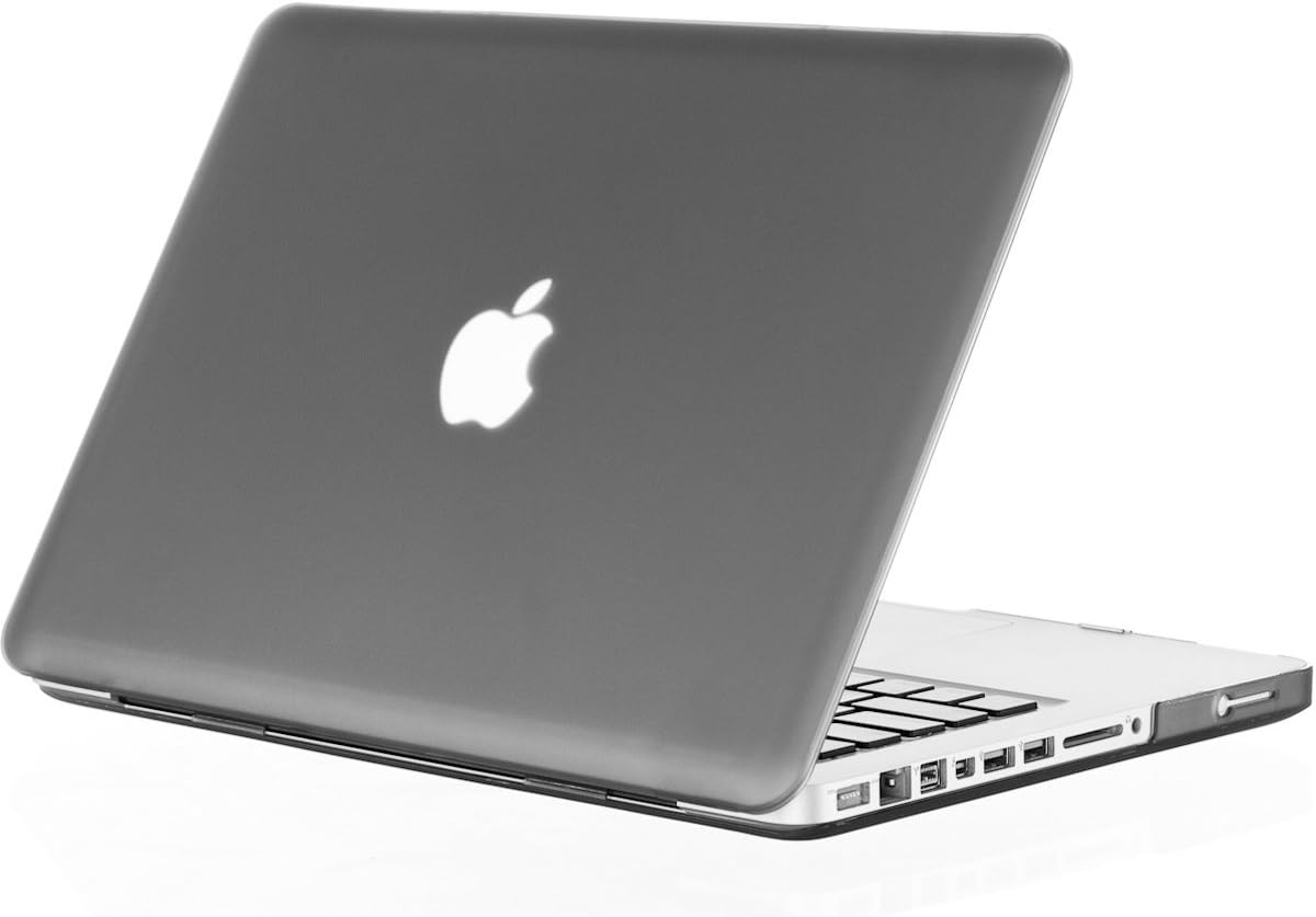 Kuzy - MacBook Pro 13.3 inch Case A1278 Older Verision, Rubberized Matte Cover Hard Shell Case for MacBook Pro 13 inch with CD-ROM Release 2012-2008 - Gray