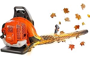 HTK Gas Powered Backpack Leaf Blower - 65CC, 850CFM 2-Stroke Engine, Ergonomic for Efficient Lawn, Snow, Dust Cleaning - Powerful Outdoor Tool