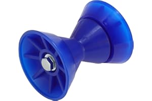 Partuto 3" Boat Bow Trailer Roller with End Bells, 1/2 Inch Shaft Boat Bow Stop Bell Roller with Bells, Durable PVC Material,