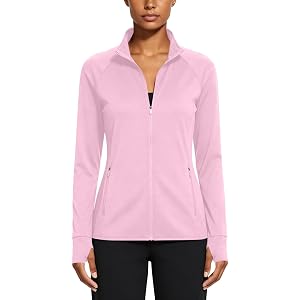 Sun Protection Jacket for Women Lightweight Long Sleeve Sun Shirt with Zipper Pockets for Hiking Golf Travel Outdoor