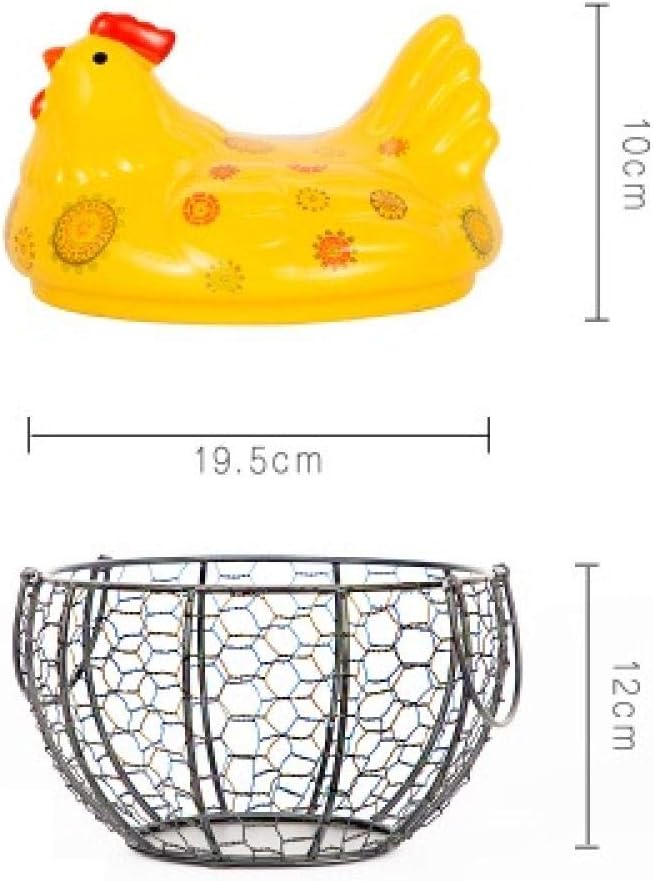 Pasta Plates Serving Dishes Cereal Bowls Combination Sets Egg Fruit Ceramic Storage Basket With Lid Large Capacity Mesh Metal Holder Kitchen Supplies Hen Ornament Organizer Container New