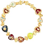 Vintage Heart Choker Necklace for Women Crystal CZ Faux Pearl Enamel Flower Chunky Love Hearts Statement Chain Necklaces Boho Jewelry Gifts