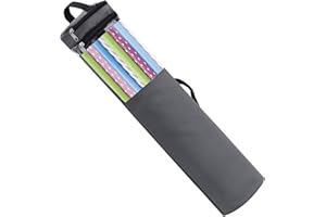 Plcnn Long Gift Wrap Organizer Bag 42x8.8in Christmas Wrapping Paper Storage Bin 600d Oxford Under Bed Gift Wrap Storage with Clear Window, Dual Zips, Carry Handles