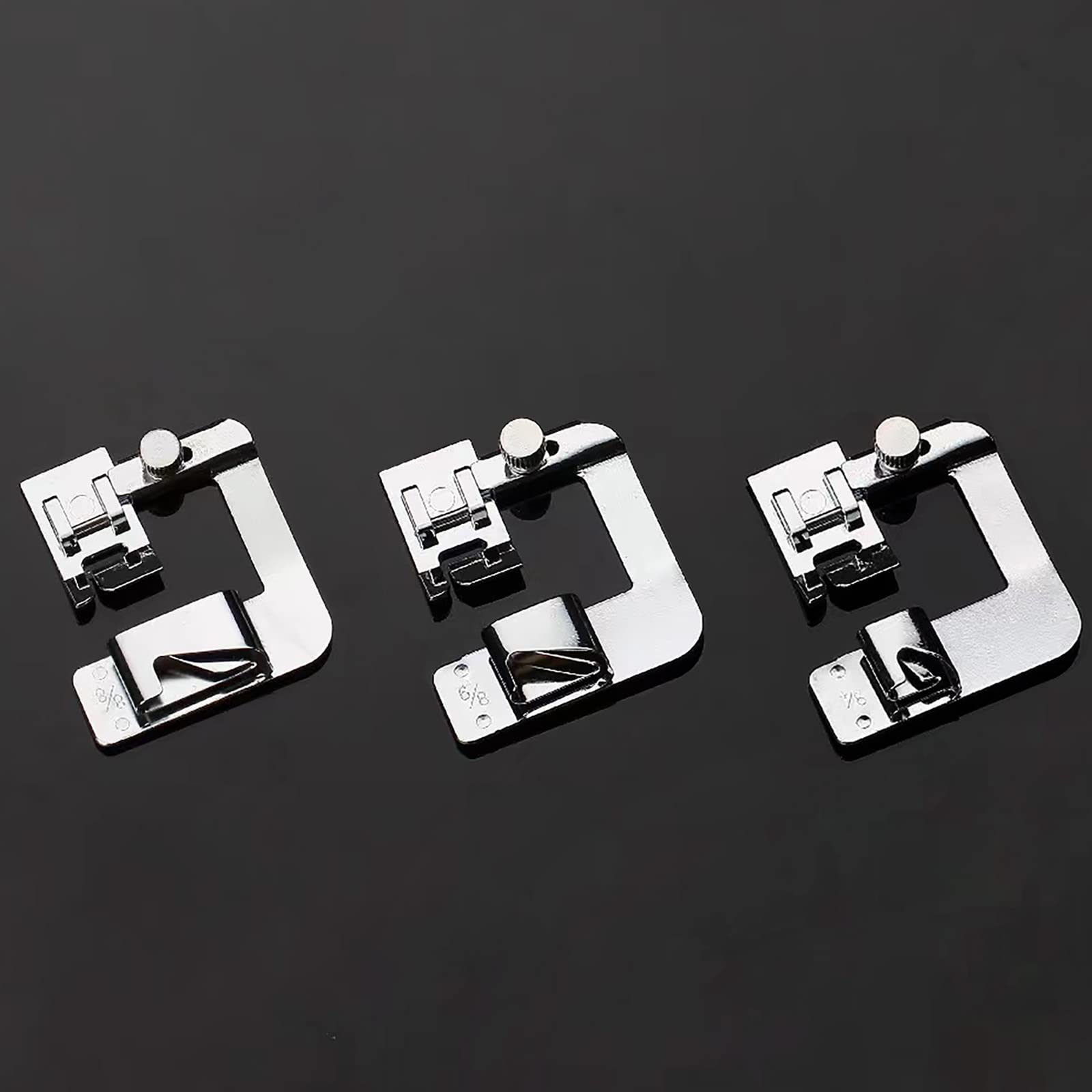 3 Sizes Wide Rolled Hem Pressure Foot Sewing Machine Presser Foot Hemmer Foot Set 1/2 Inch, 3/4 Inch, 1 Inch for Brother Singer and Other Low Shank Sewing Machine