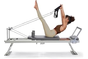 Rengue Pilates Reformer Machine for Home Workout, Foldable and Sturdy with 300 lbs Capacity, All-in-One Pilates Machine for Full-Body Training, Suitable for Beginners and Intermediate Users