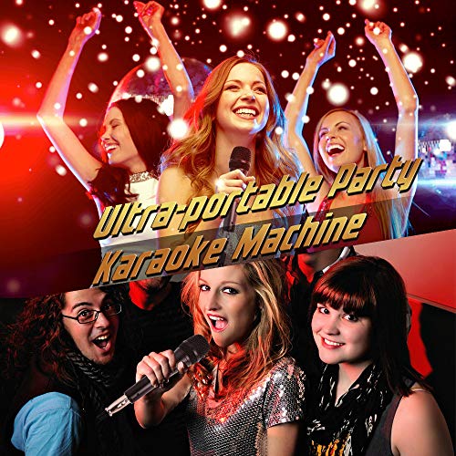 Portable PA System Bluetooth Karaoke Machine Speaker,Rechargeable Karaoke System with LED Lights & Wired Microphone,FM Radio