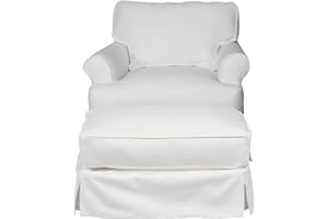 Sunset Trading Horizon Chair and Ottoman SLIPCOVER ONLY ONLY, White