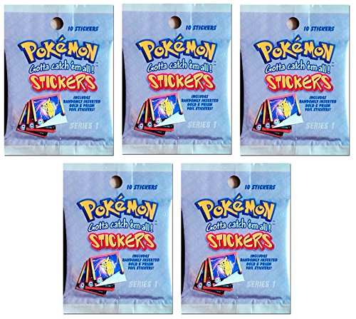 Pokemon sticker series 1, Artbox 5 Booster set, 50 stickers in total