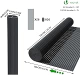 VOUNOT PVC Privacy Screening Fence 100 x 300 cm Grey with Reinforced Struts view 5