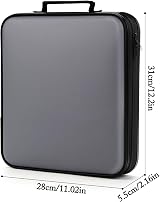 TIMCORR 160 Capacity DVD CD Storage Case Gray Binder Car Organizer view 2