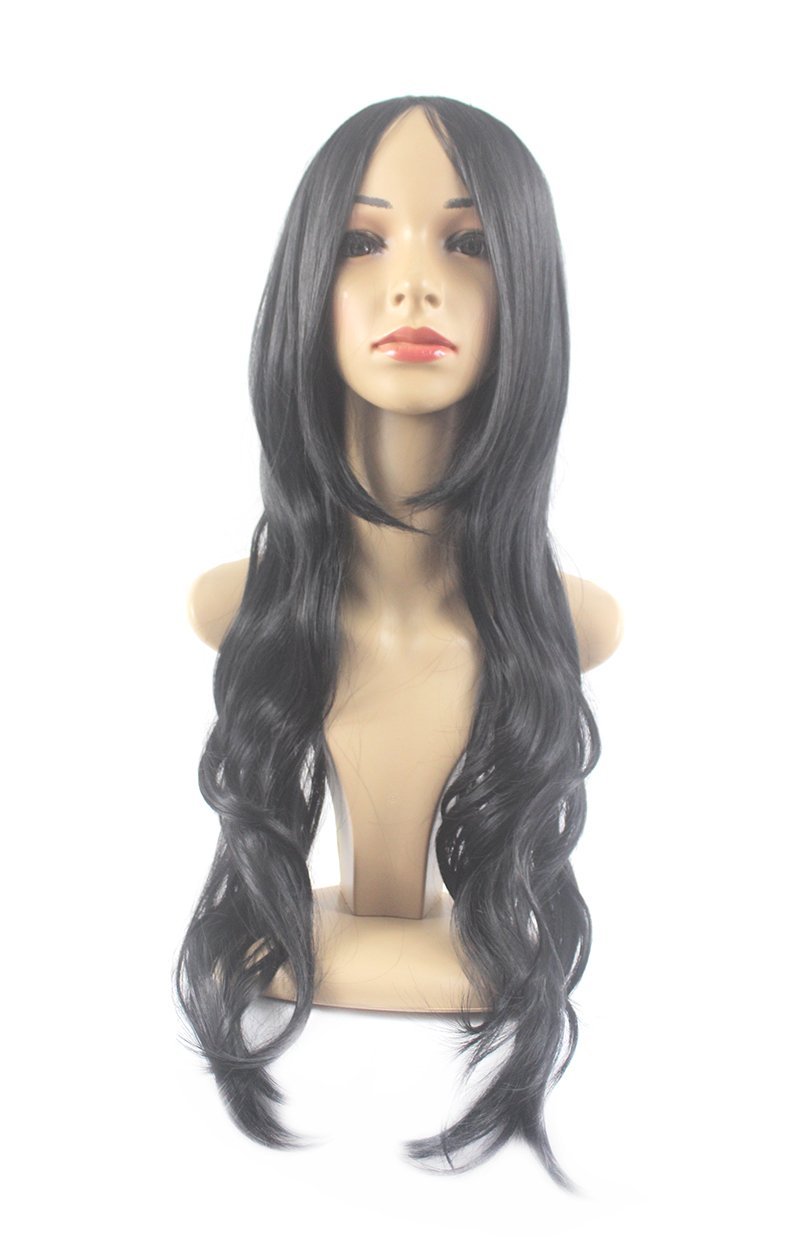Xiaoyu Girl's Long Full Curly Black Hair Wig