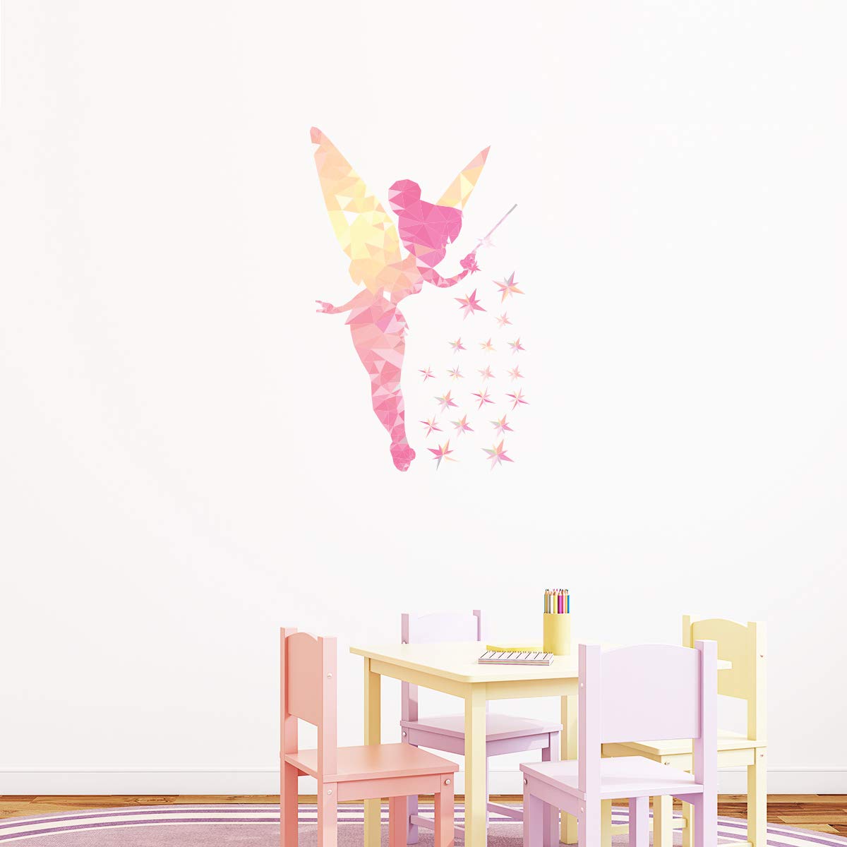 Ambiance Sticker Stickers Children | Wall Decal Fairy and bright stars – Wall Decoration Kids’ Room - 85 x 55 cm