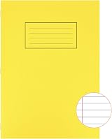 Silvine Exercise Book Ruled with Margin A4 Yellow Pack of 10 view 3