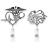 2 Pcs CNA Badge Reel- Retractable ID Holder with Alligator Clip& Nylon Cord | AcrylicClip for Nurse Nurses Office Worker Teacher Student