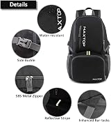 MAXTOP 30L Backpack Ultra Lightweight Foldable Water Resistant Daypack view 4